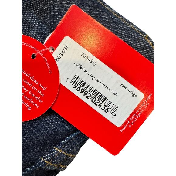 SPANX NWT Cuffed Straight Leg Denim Jeans Raw Indigo Size 3X Petite Plus Sized - Picture 4 of 12